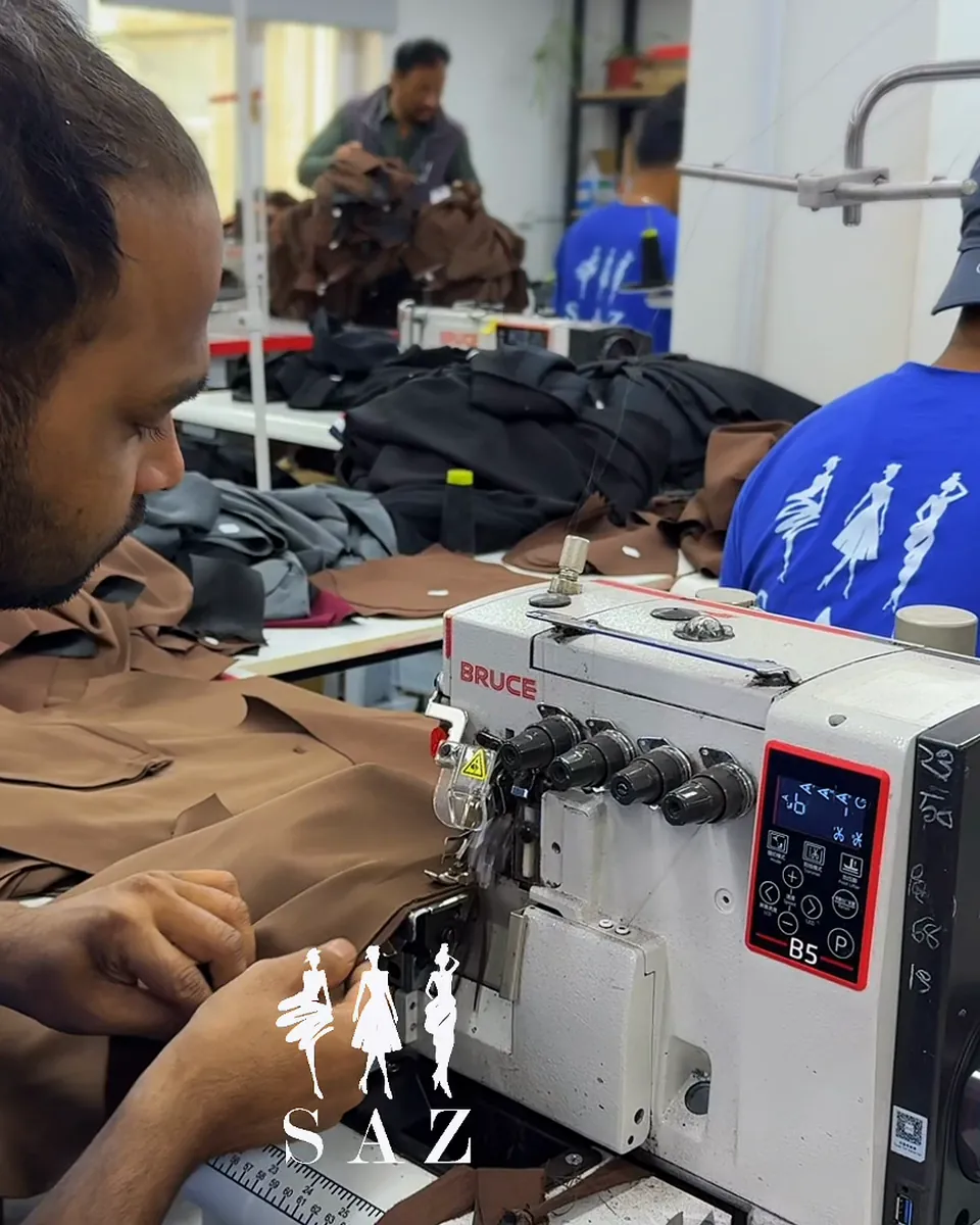 Overlock finishing on the sewing line